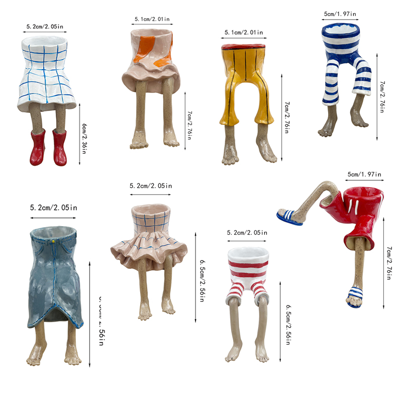 Plant Parent Pot - 1Pcs Novelty Sitting Legs Ceramic Planter,