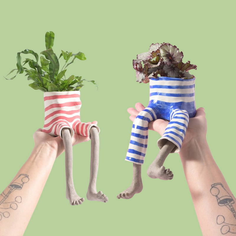 1Pcs Novelty Sitting Legs Cera - Plant Parent Pot ulasan dan harga